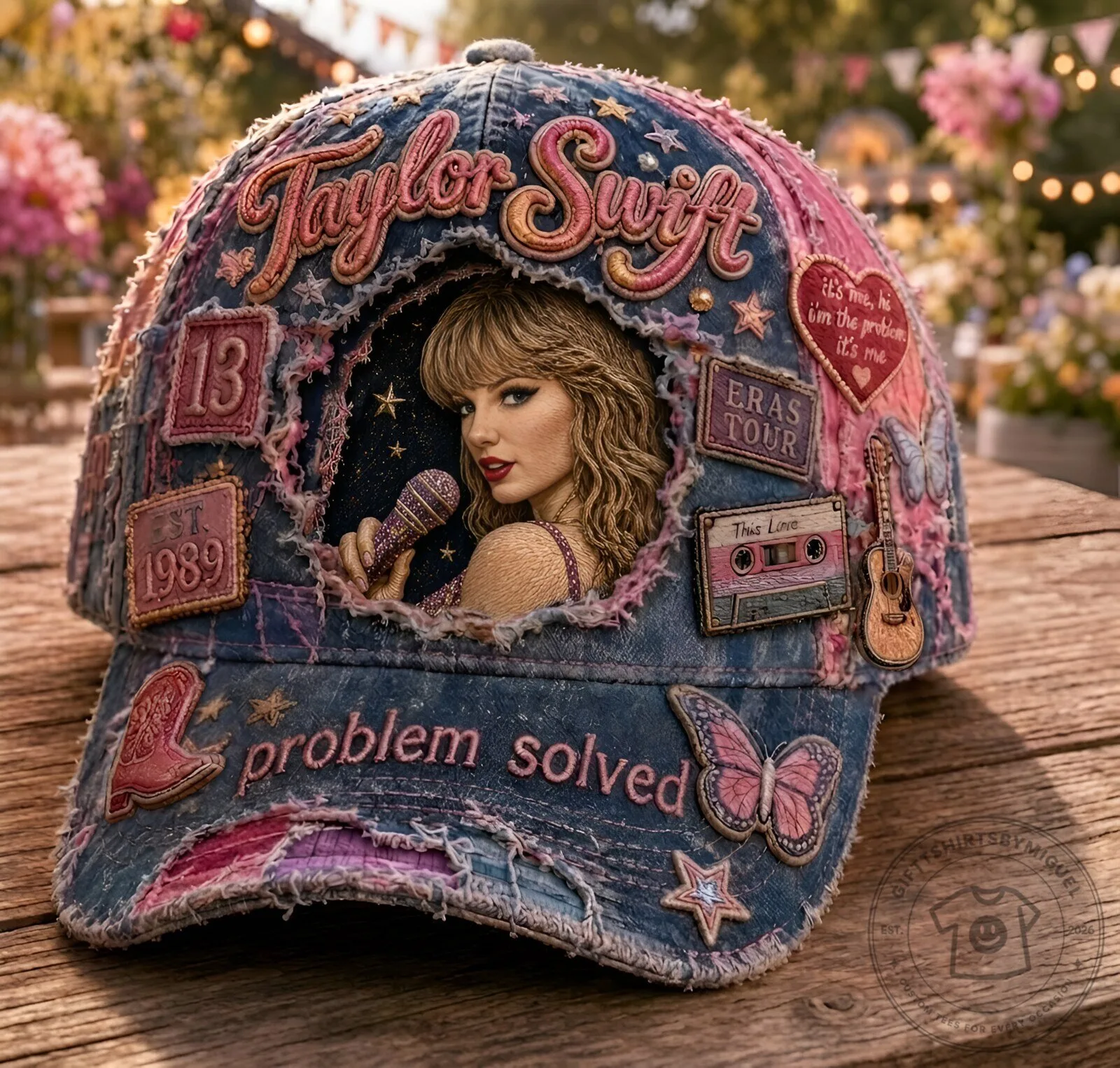 Taylor Swift Eras Tour Embroidered Denim Cap Hat