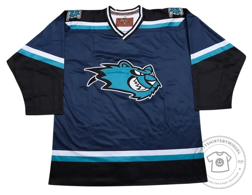 Worcester IceCats Retro Hockey Jersey with Ice Cat Logo