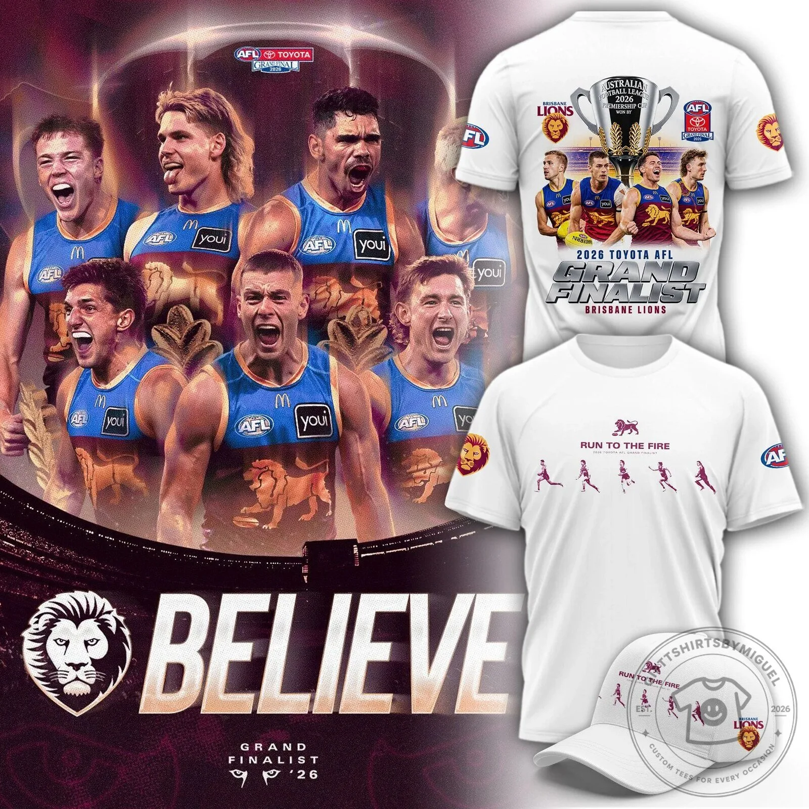 Brisbane Lions 2026 AFL Grand Final Finalist White T-Shirt