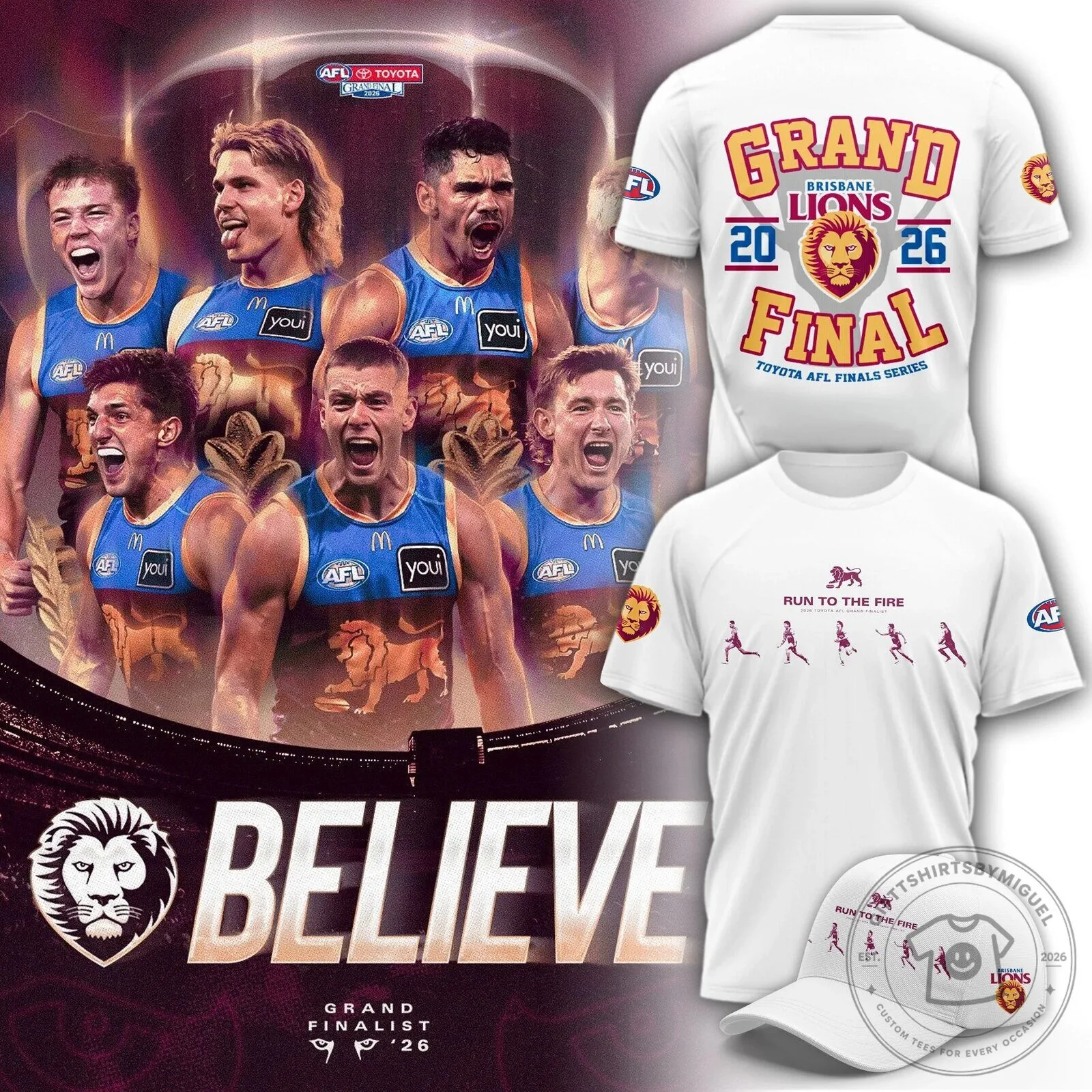 Brisbane Lions AFL Grand Final 2026 Commemorative White T-Shirt