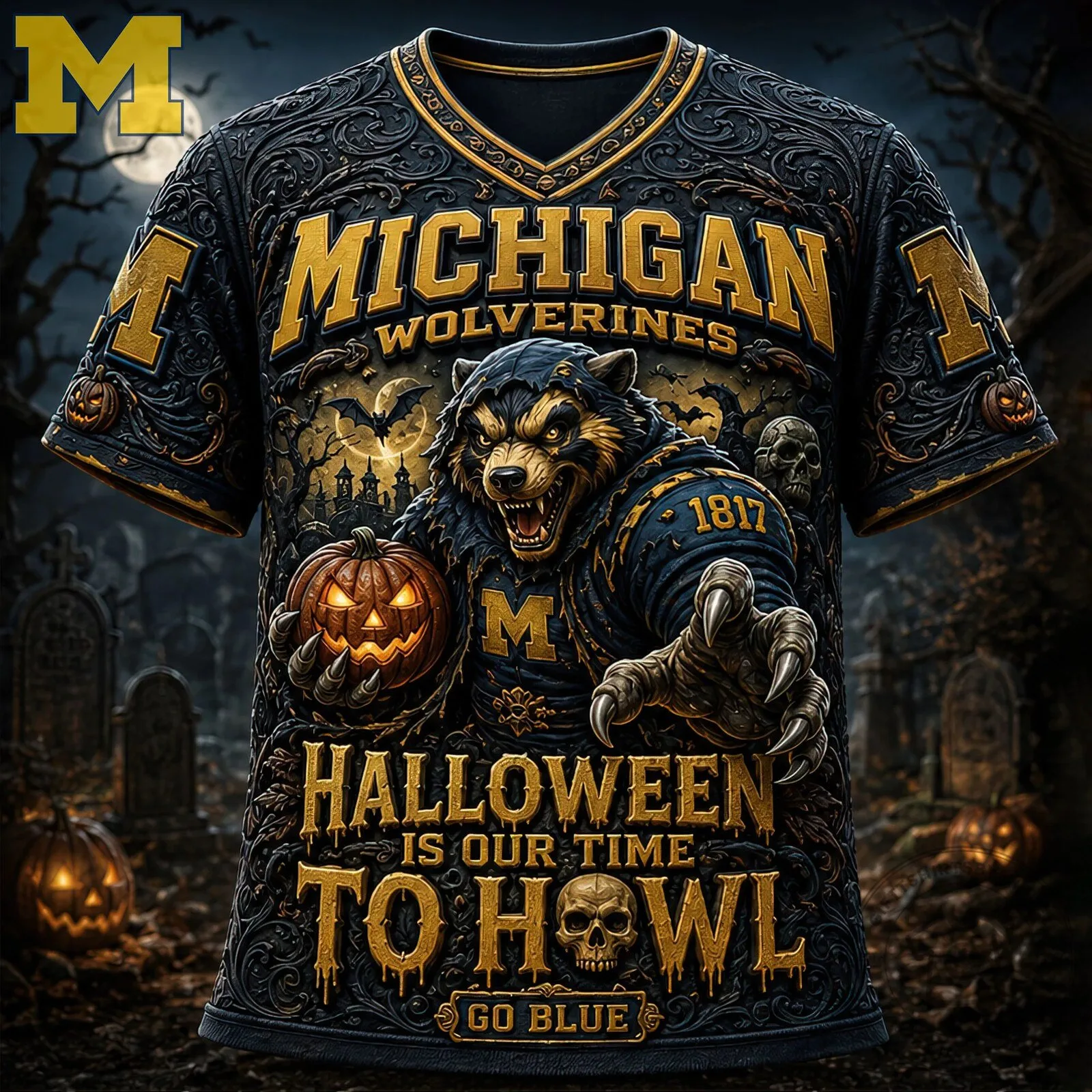 Michigan Wolverines Halloween Is Our Time To Howl Football Jersey