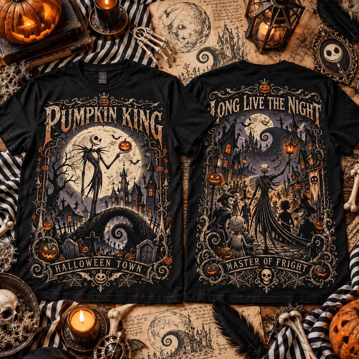 Jack Skellington Pumpkin King Halloween Town Master of Fright T-Shirt