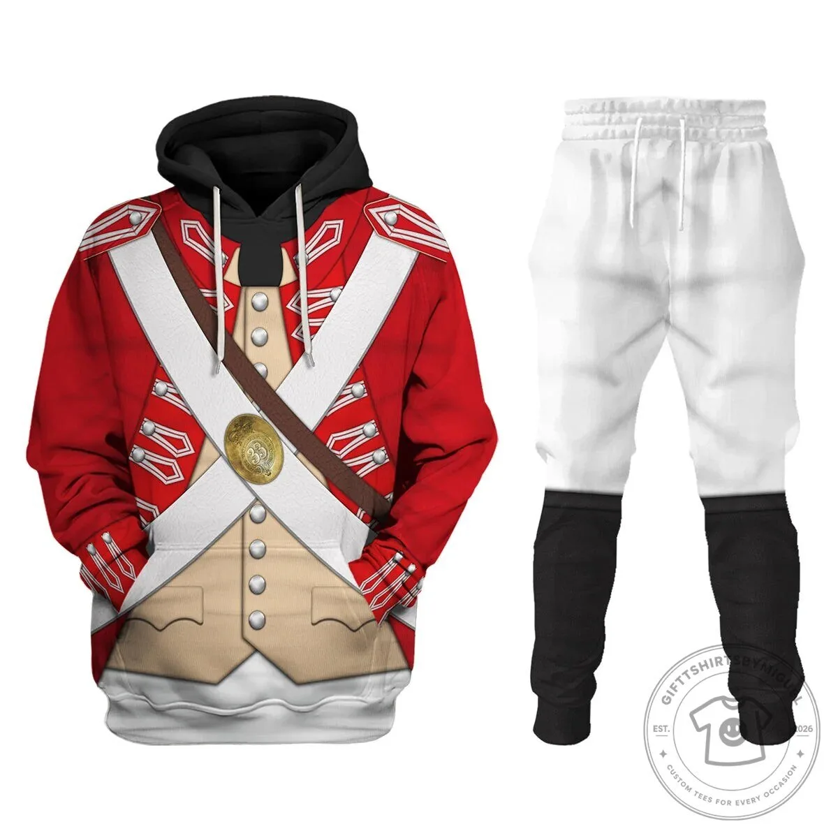 British 33rd Regiment Of Foot Uniform Historical Cosplay Costume Hoodie Set 18 British 33rd Regiment Of Foot Uniform Historical Cosplay Costume Hoodie Set