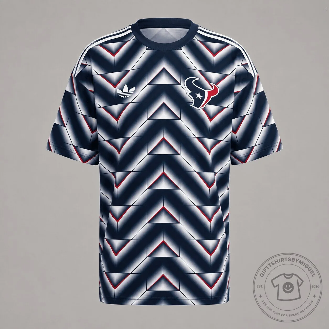 Houston Texans NFL Retro Geometric Graphic T-Shirt