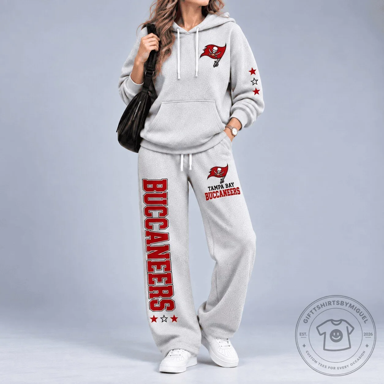 Tampa Bay Buccaneers Women's Gray Hoodie and Sweatpants Set