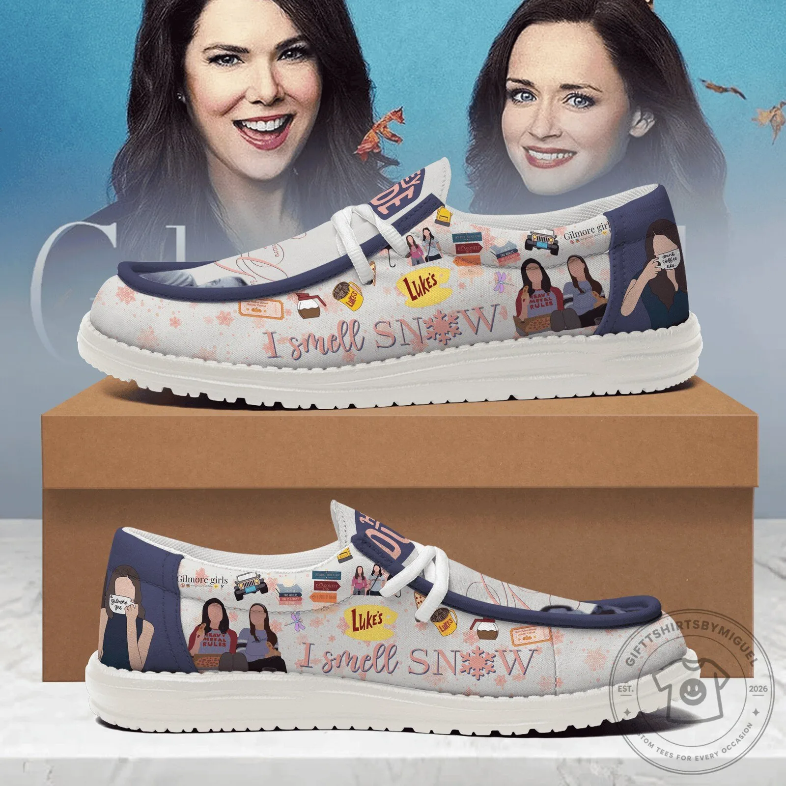 Gilmore Girls I Smell Snow Luke's Diner Pattern Casual Loafer Shoes