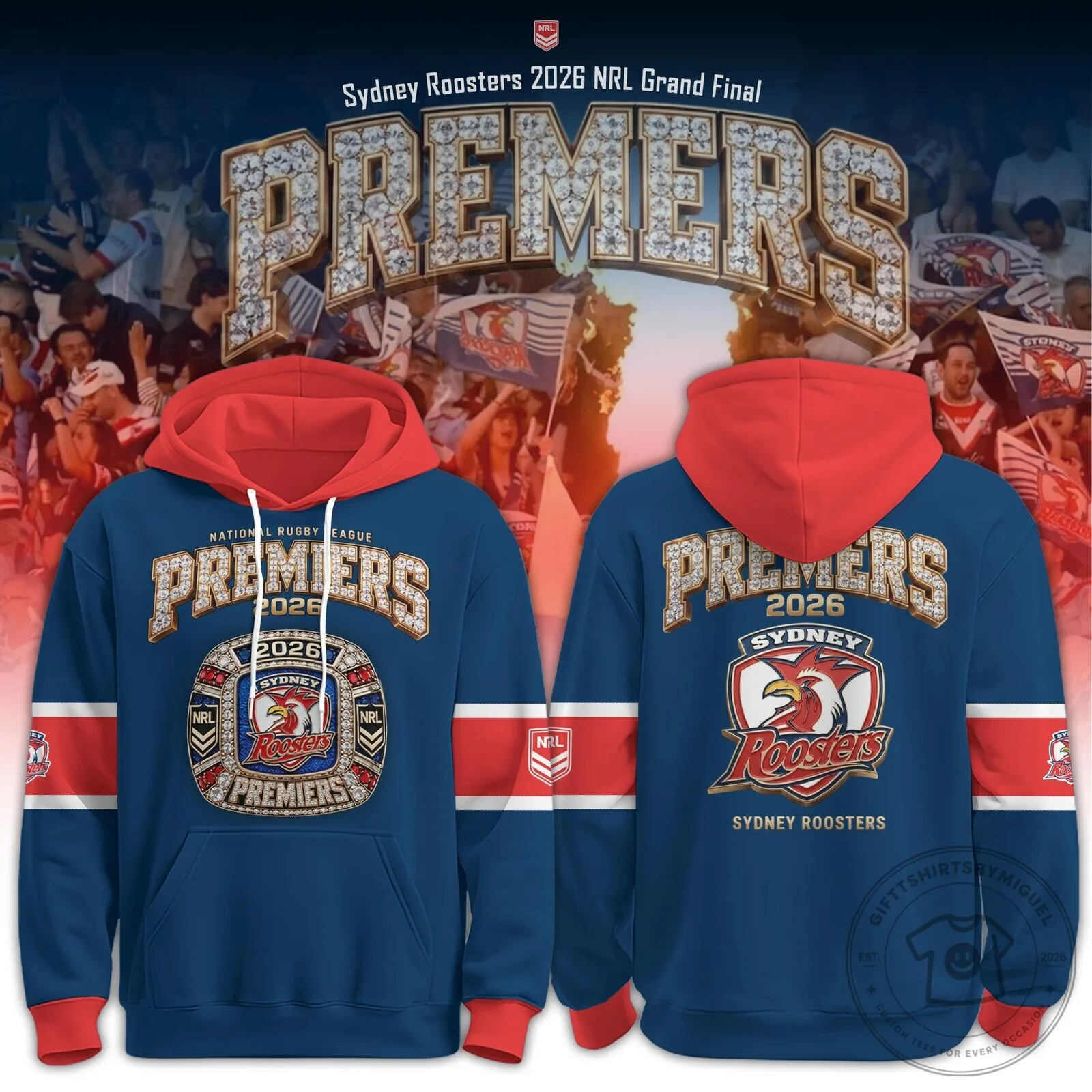 Sydney Roosters 2026 National Rugby League Premiers Hoodie