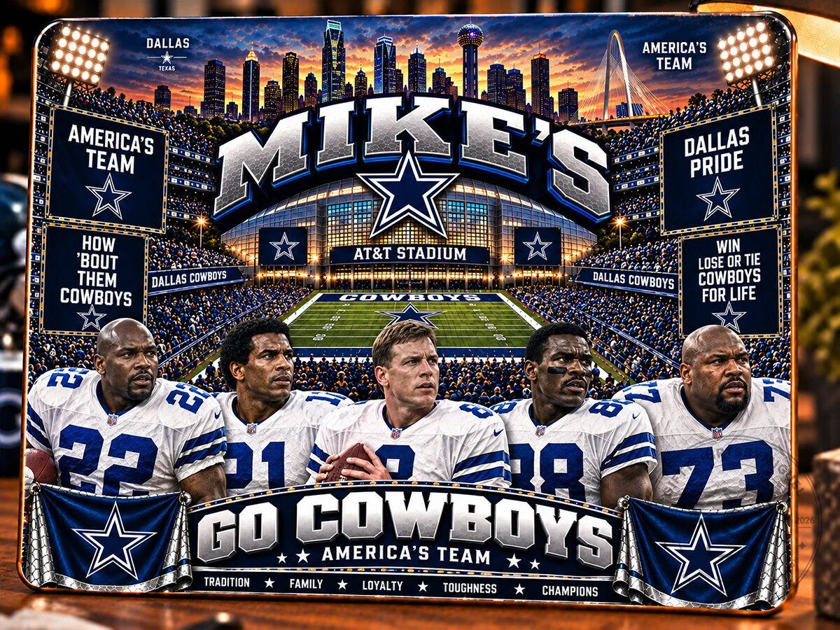 Dallas Cowboys AT&T Stadium America's Team Football Wooden Wall Art Plaque