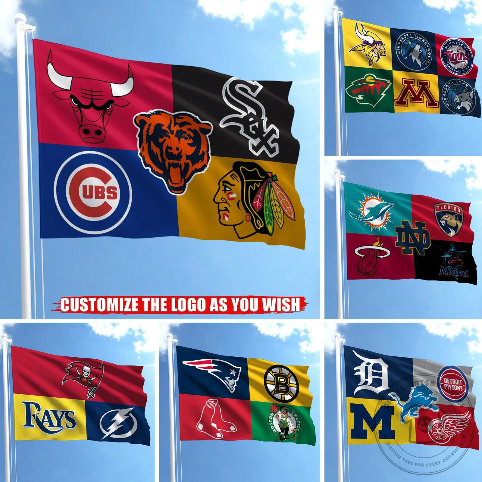 Chicago Sports Teams Mashup Flag, Chicago Cubs, Bears, White Sox, Blackhawks Flag 39 Chicago Sports Teams Mashup Flag, Chicago Cubs, Bears, White Sox, Blackhawks Flag