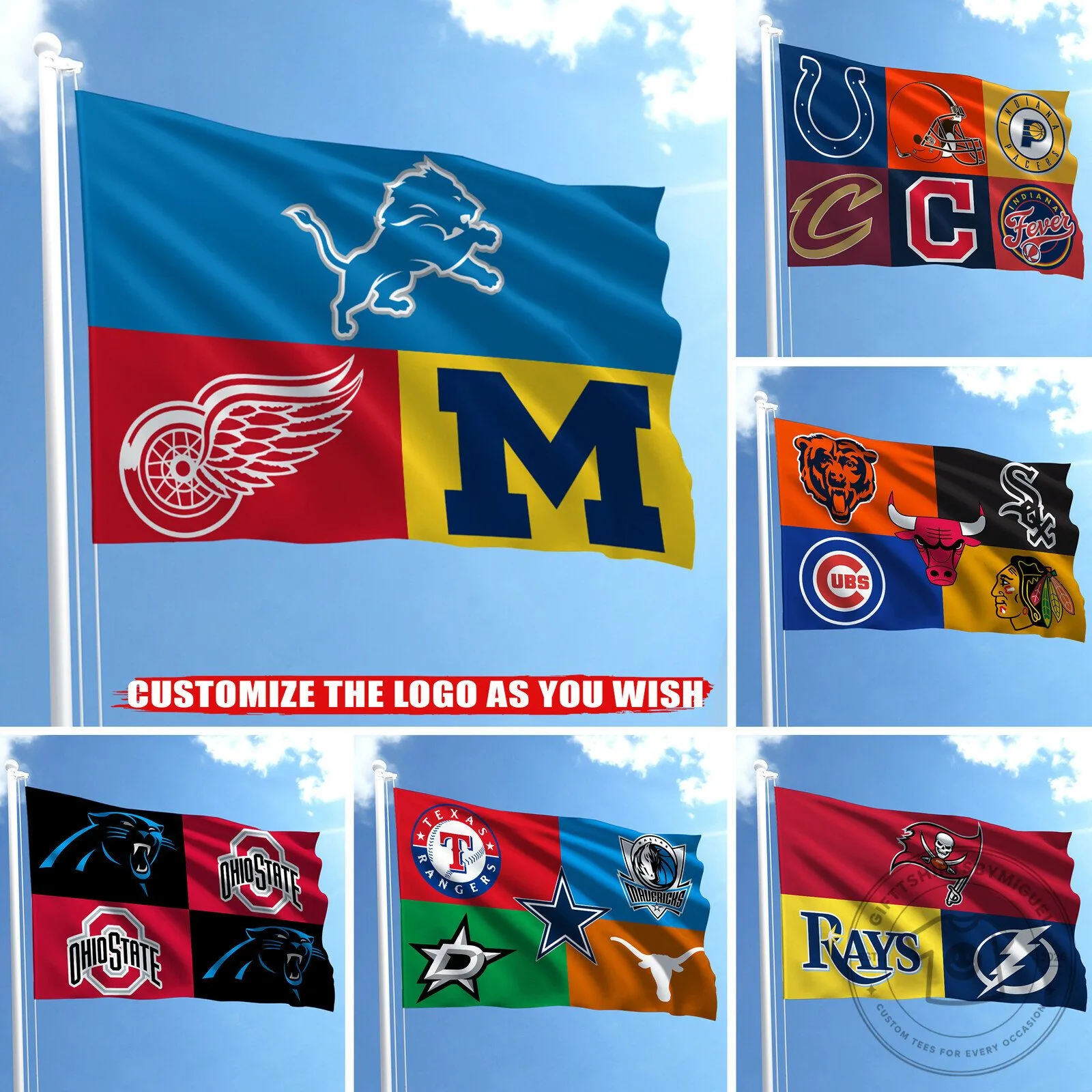 Chicago Sports Teams Mashup Flag, Chicago Cubs, Bears, White Sox, Blackhawks Flag 45 Chicago Sports Teams Mashup Flag, Chicago Cubs, Bears, White Sox, Blackhawks Flag