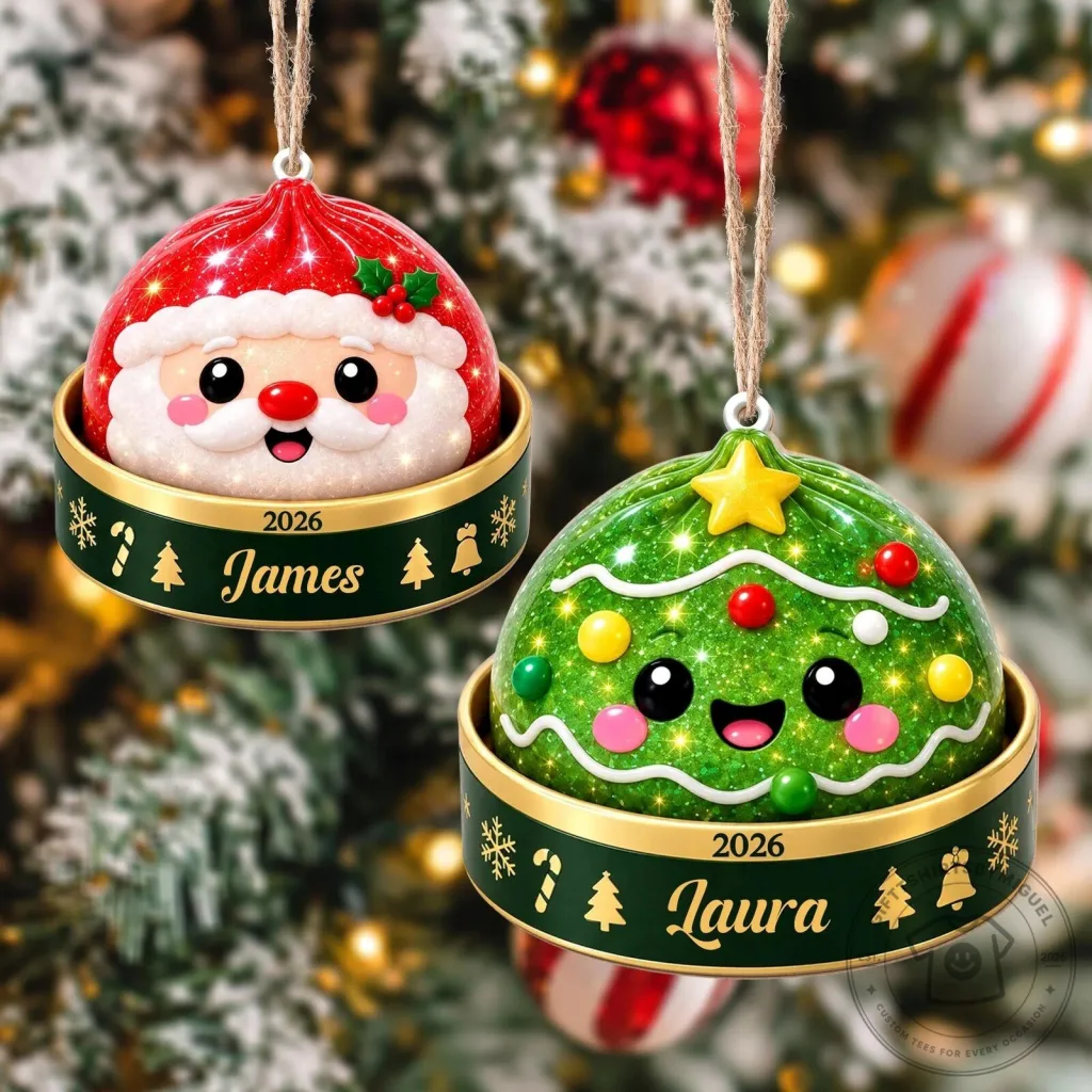Personalized Christmas Santa Claus And Christmas Tree Ornament Personalized Christmas Santa Claus And Christmas Tree Ornament
