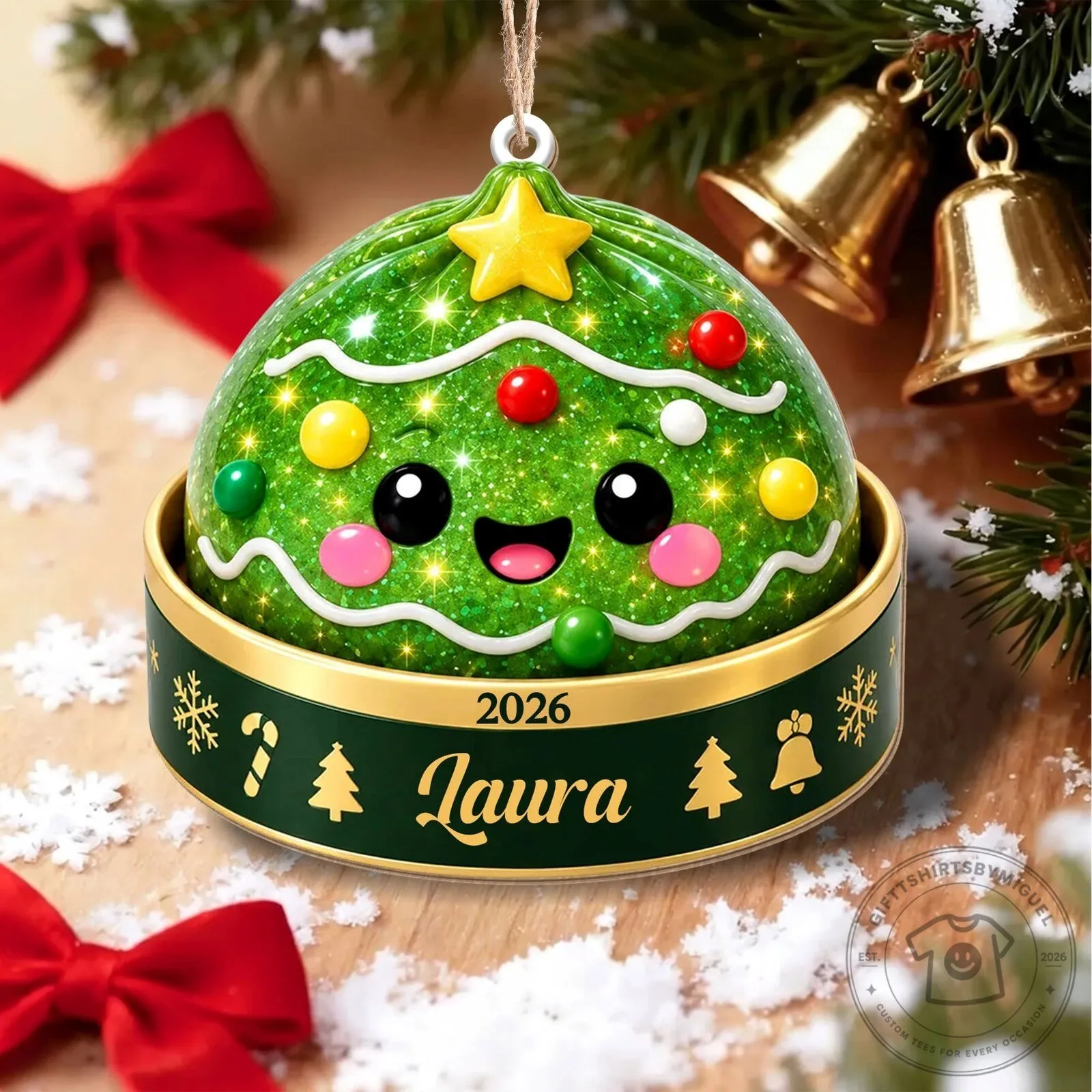 Personalized Christmas Santa Claus And Christmas Tree Ornament 19 Personalized Christmas Santa Claus And Christmas Tree Ornament