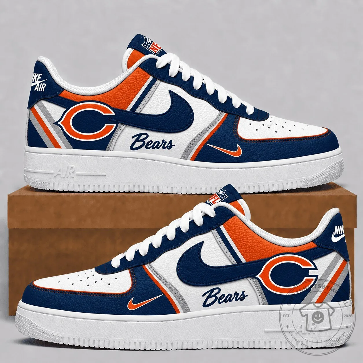 Chicago Bears National Football League Team Air Force One Sneakers Shoes