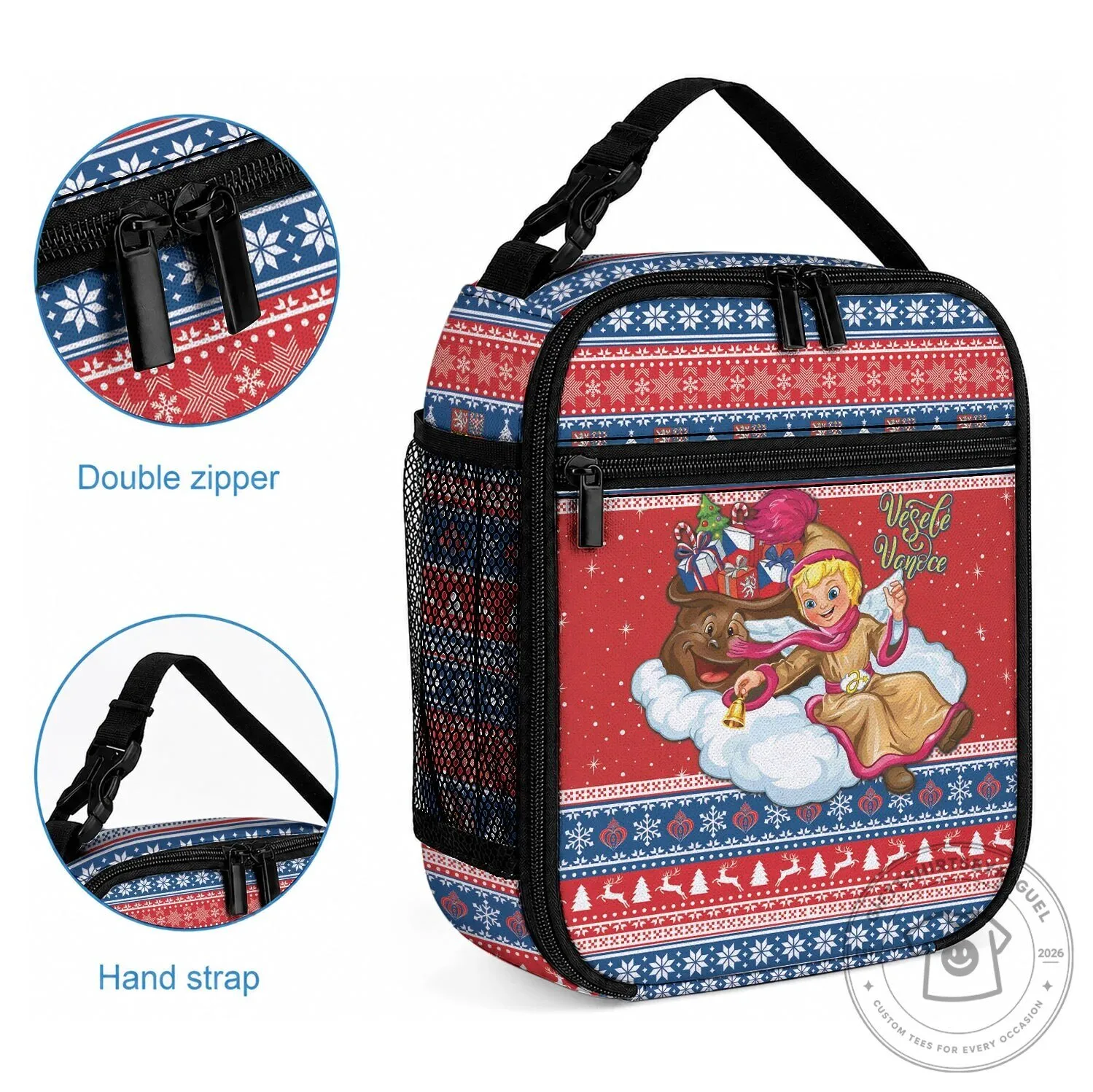 Czech Republic Christmas Jezisek Vesele Vanoce Insulated Lunch Bag 4 Czech Republic Christmas Jezisek Vesele Vanoce Insulated Lunch Bag