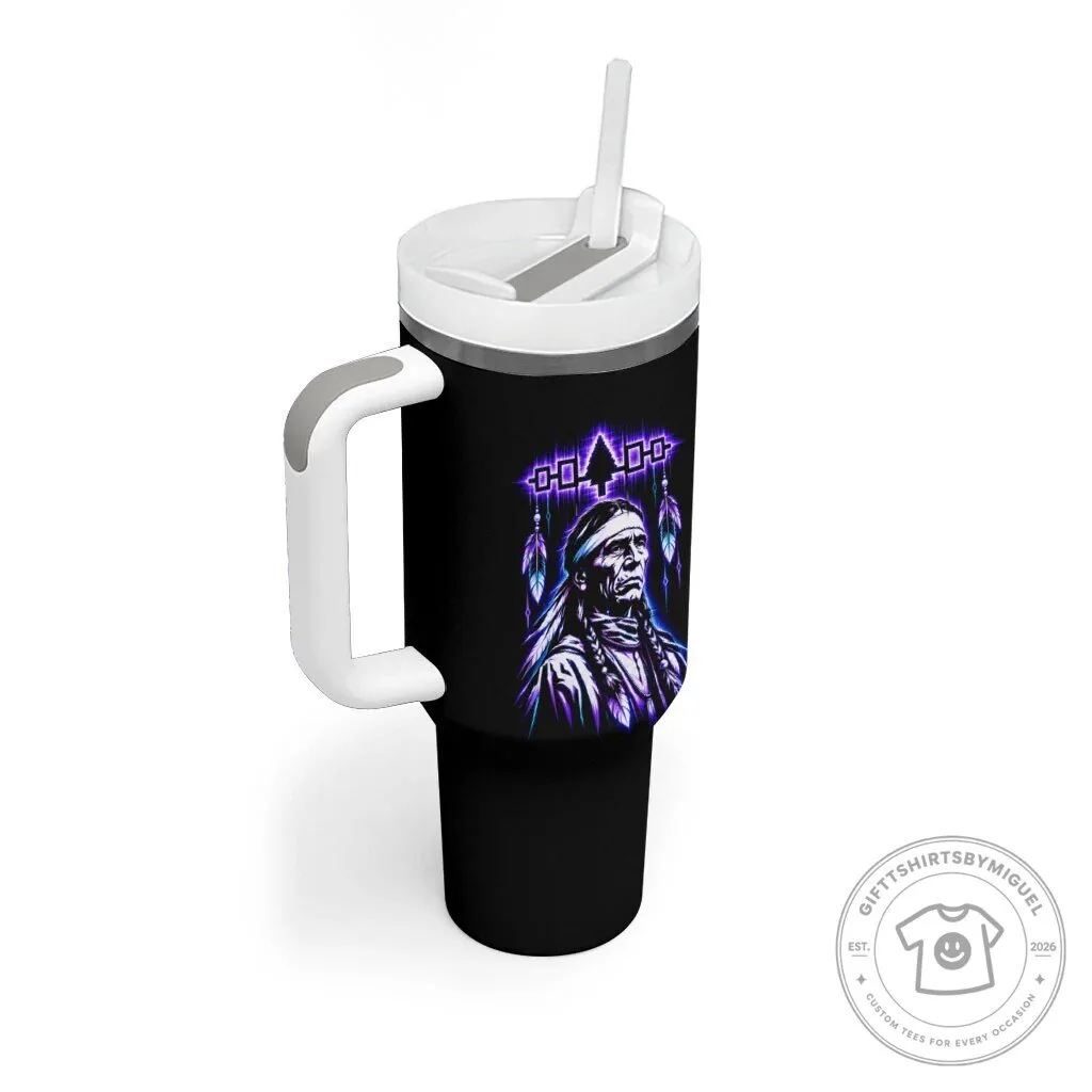 Iroquois Native American Warrior Spirit Wolf Moon Forest Tumbler With Handle 7 Iroquois Native American Warrior Spirit Wolf Moon Forest Tumbler With Handle