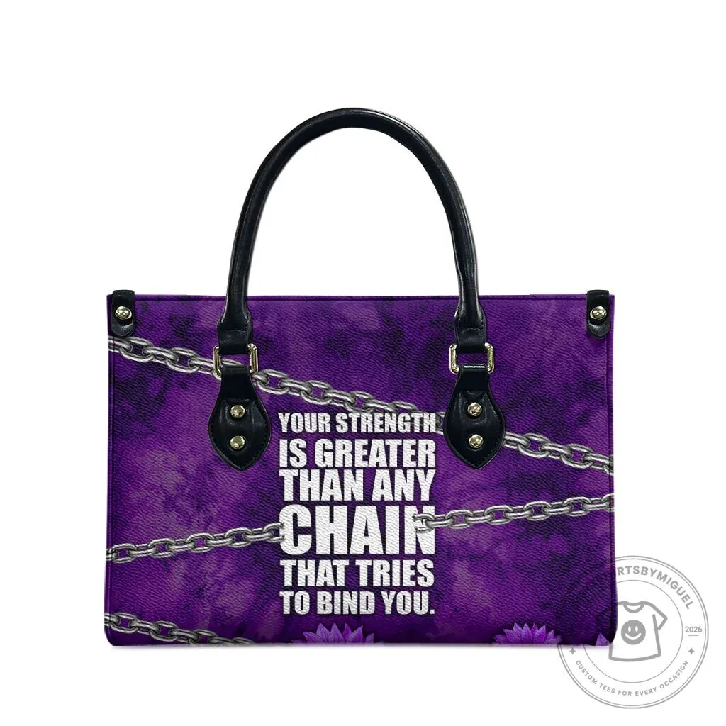 Domestic Violence Awareness Purple Ribbon Sunflower Strength Quote Handbag 7 Domestic Violence Awareness Purple Ribbon Sunflower Strength Quote Handbag
