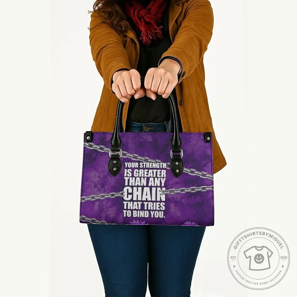 Domestic Violence Awareness Purple Ribbon Sunflower Strength Quote Handbag 9 Domestic Violence Awareness Purple Ribbon Sunflower Strength Quote Handbag