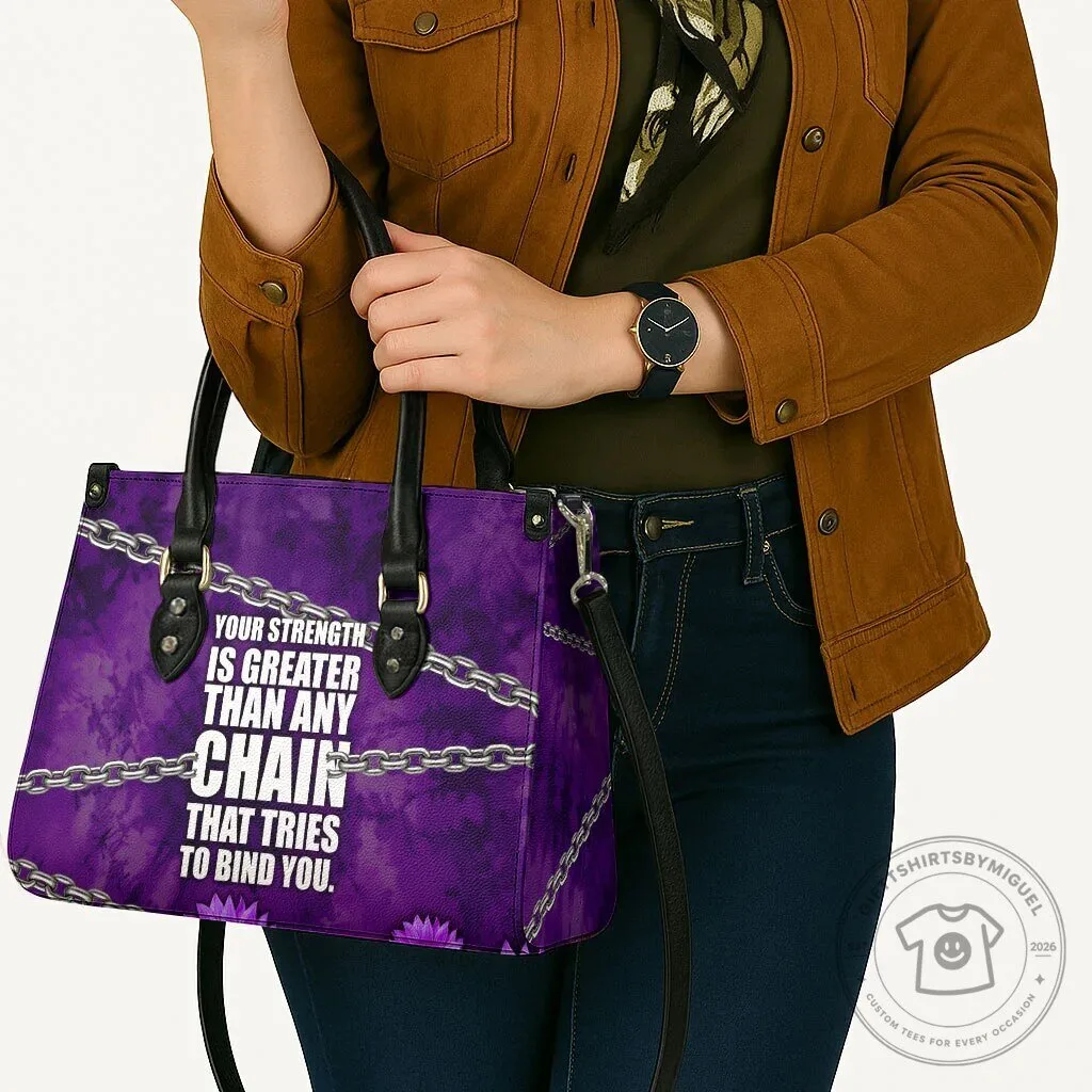Domestic Violence Awareness Purple Ribbon Sunflower Strength Quote Handbag 10 Domestic Violence Awareness Purple Ribbon Sunflower Strength Quote Handbag