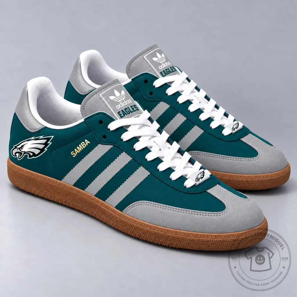 Philadelphia Eagles Classic Samba Inspired Low-Top Sneakers for Men and Women Philadelphia Eagles Classic Samba Inspired Low-Top Sneakers for Men and Women