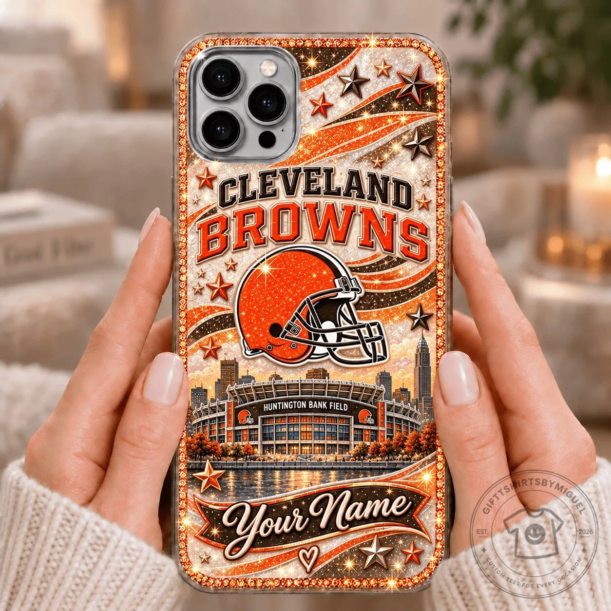 Cleveland Browns Football Team Personalized Custom Name Phone Case