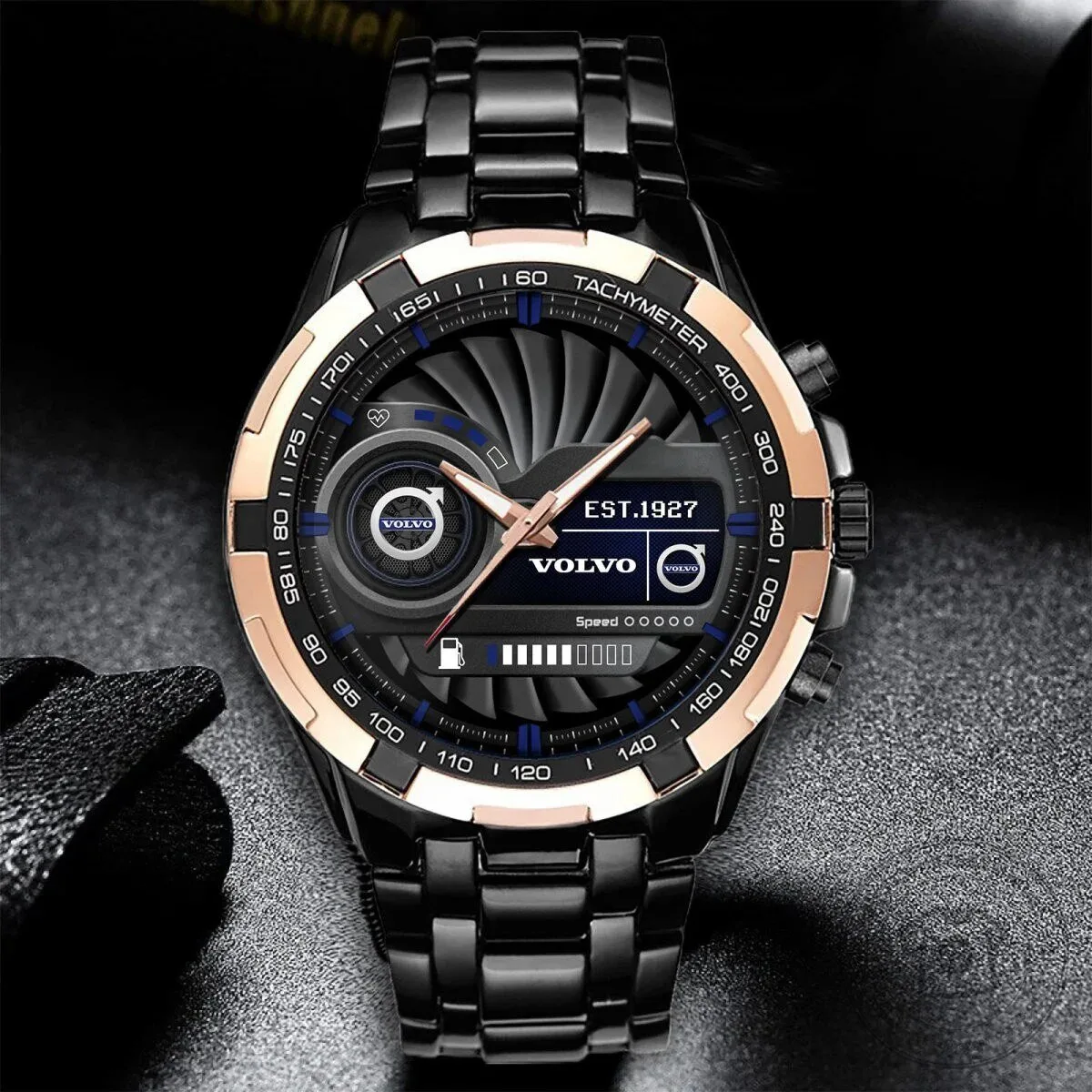 Volvo Car Logo Stainless Steel Chronograph Quartz Analog Wristwatch 9 Volvo Car Logo Stainless Steel Chronograph Quartz Analog Wristwatch