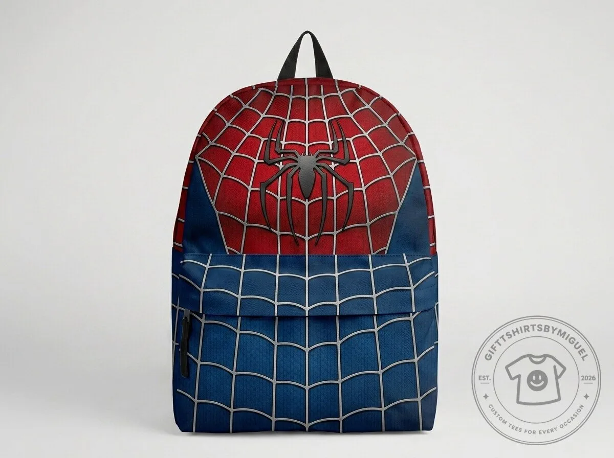 Spider-Man Red and Blue Suit Web Pattern Superhero Backpack