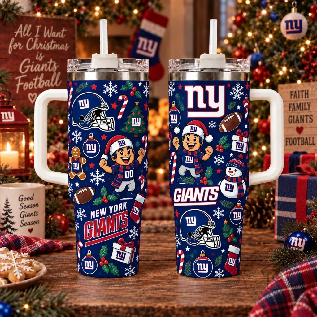 New York Giants Christmas Holiday Football Team Fan Stainless Steel Tumbler New York Giants Christmas Holiday Football Team Fan Stainless Steel Tumbler