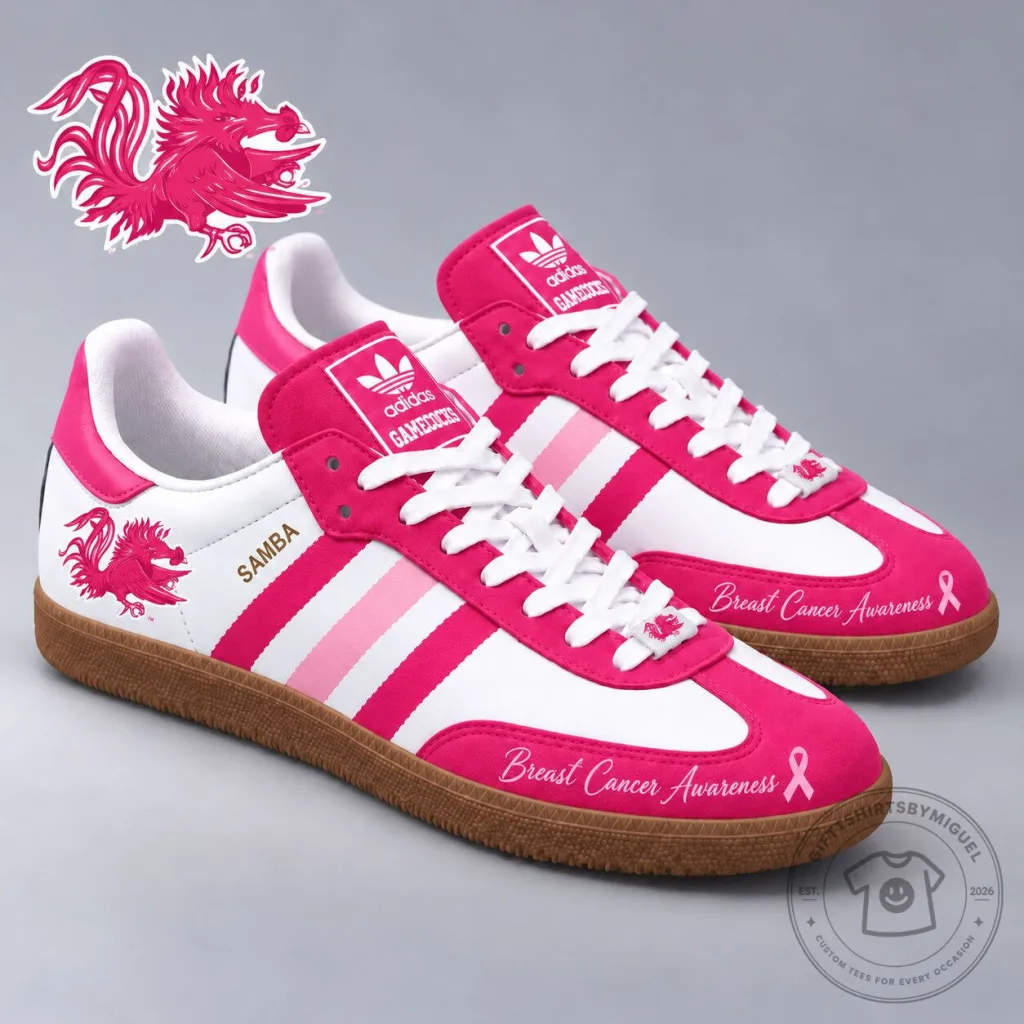 South Carolina Gamecocks Breast Cancer Awareness Samba Shoes South Carolina Gamecocks Breast Cancer Awareness Samba Shoes
