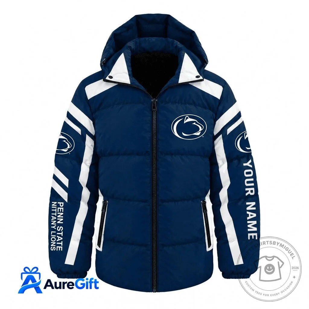 Penn State Nittany Lions NCAA Custom Waterproof Thickened Down Jacket