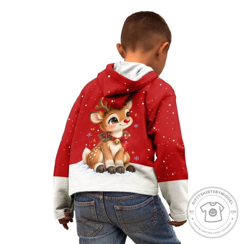 Cute Reindeer Boop The Red Nose Christmas Festive Winter Snow Kids Hoodie 10 Cute Reindeer Boop The Red Nose Christmas Festive Winter Snow Kids Hoodie