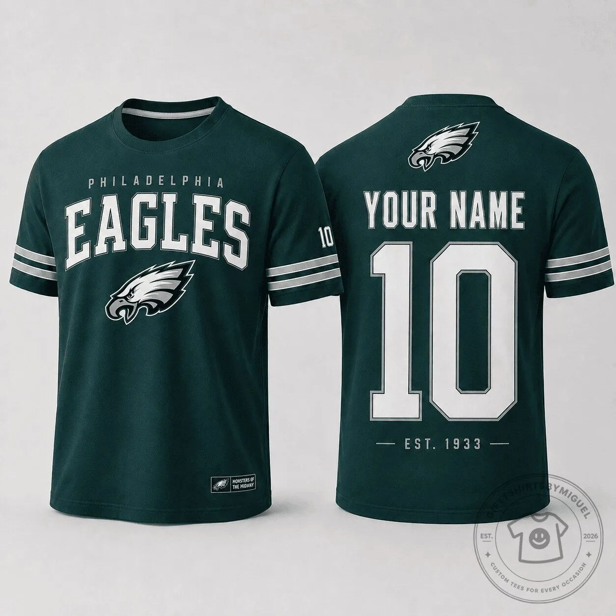 Philadelphia Eagles NFL Fan Shirt Custom Name Number T-Shirt