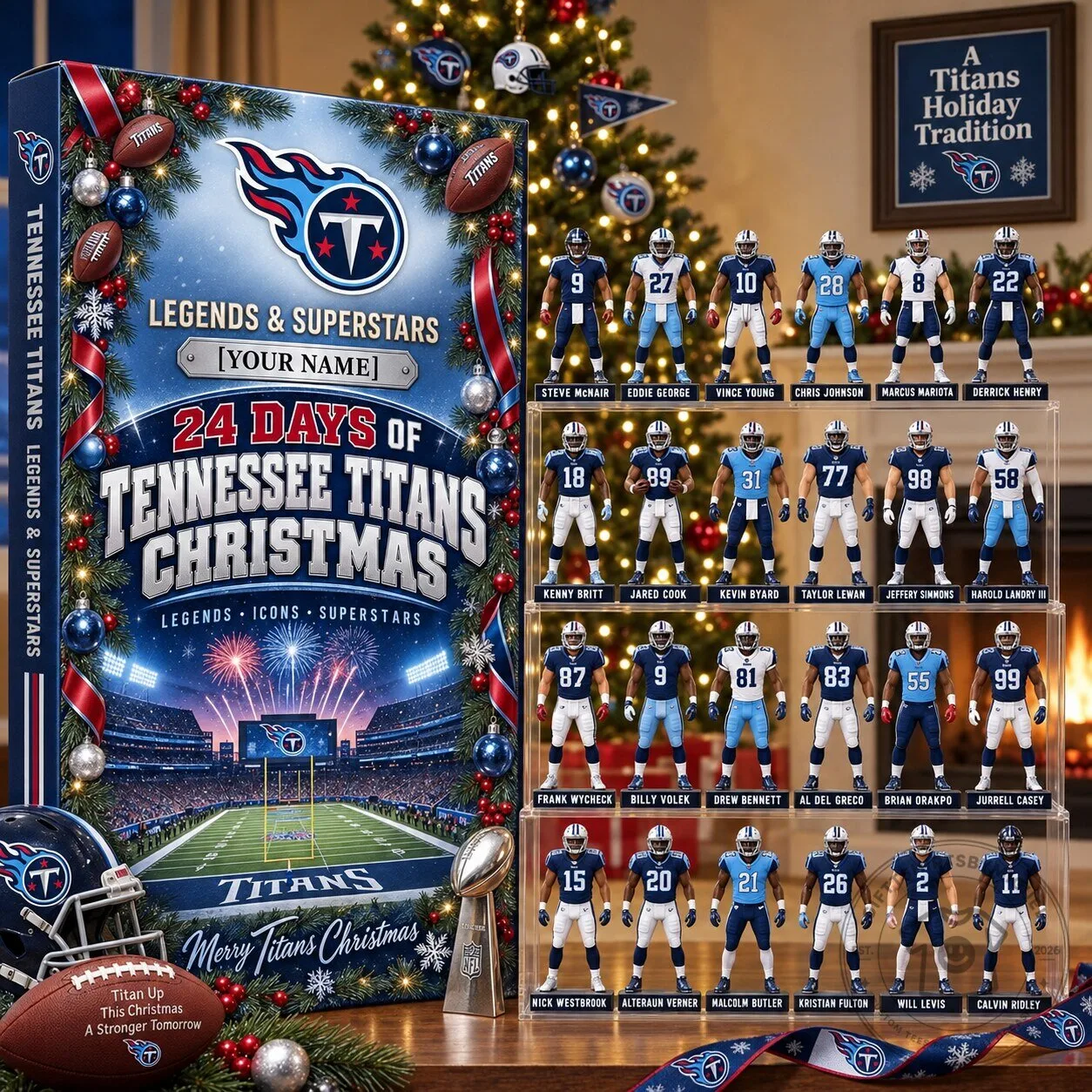 Tennessee Titans NFL Football Advent Calendar Christmas Gift Box