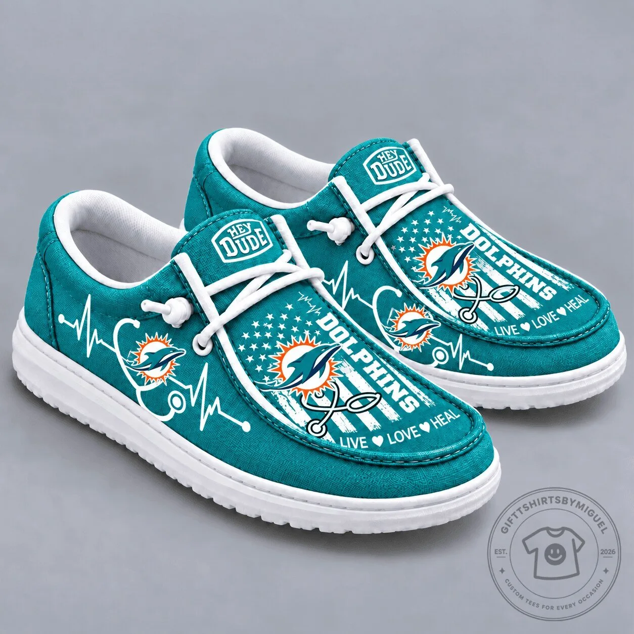 Miami Dolphins Live Love Heal Loafer Shoes for Women and Men 1 Miami Dolphins Live Love Heal Loafer Shoes for Women and Men