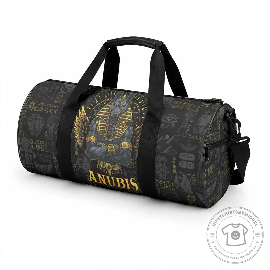 Anubis Egyptian God of Death Black Gold Travel Duffle Bag 5 Anubis Egyptian God of Death Black Gold Travel Duffle Bag