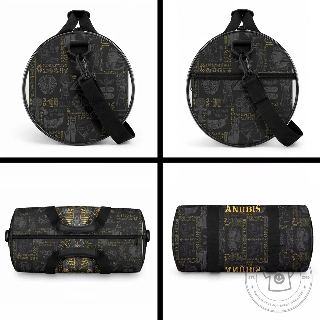 Anubis Egyptian God of Death Black Gold Travel Duffle Bag 7 Anubis Egyptian God of Death Black Gold Travel Duffle Bag