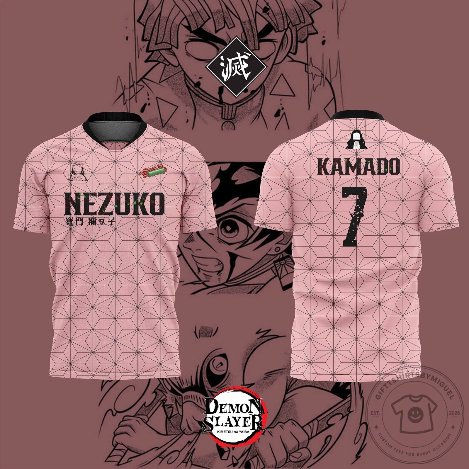 Nezuko Kamado Demon Slayer Anime Soccer Jersey