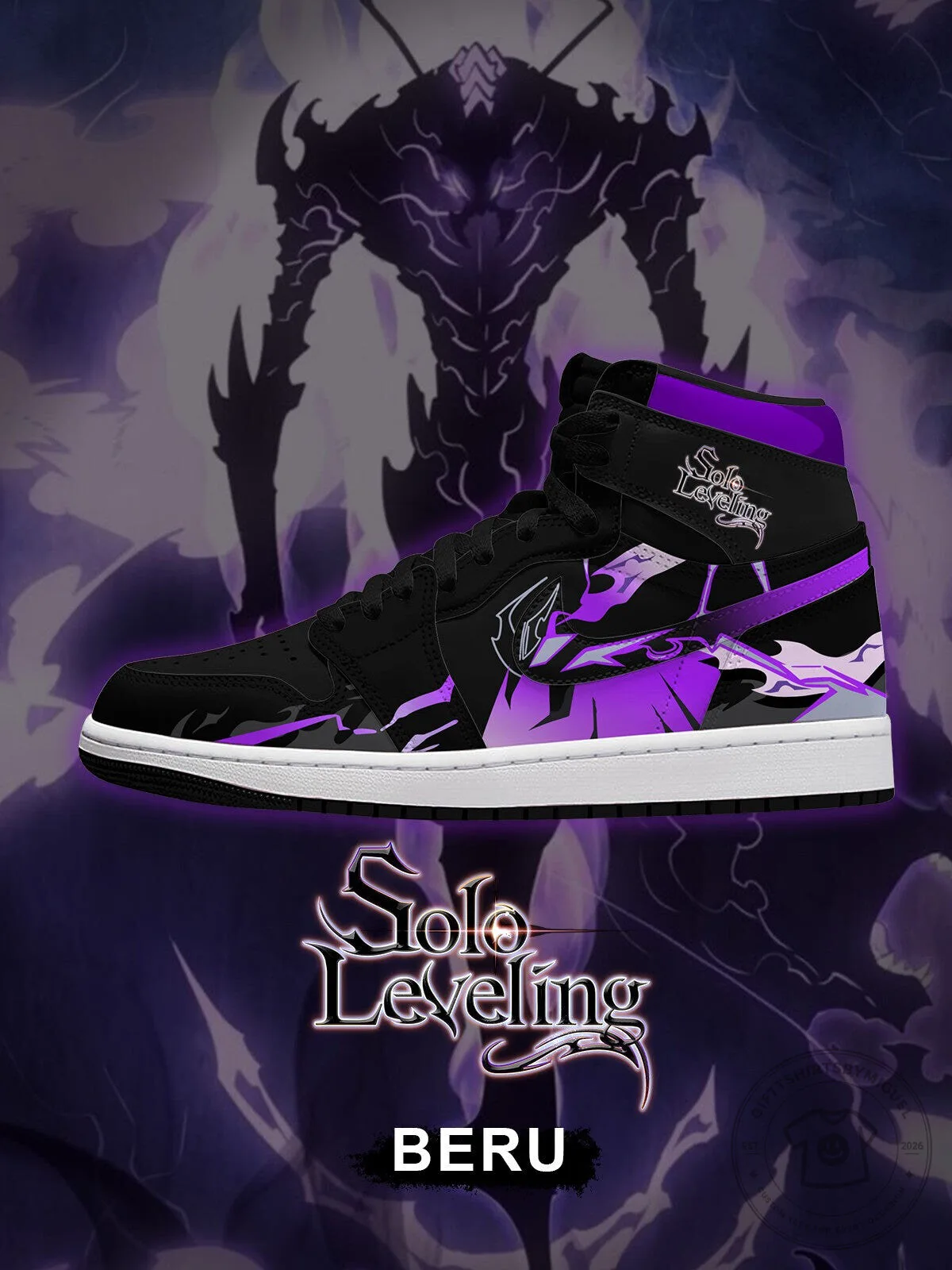 Solo Leveling Beru Shadow Monarch Custom High-Top Sneakers