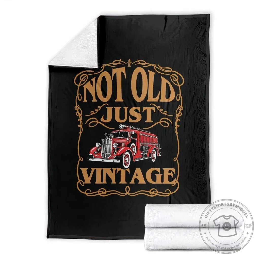 Vintage Fire Truck Not Old Just Vintage Throw Blanket