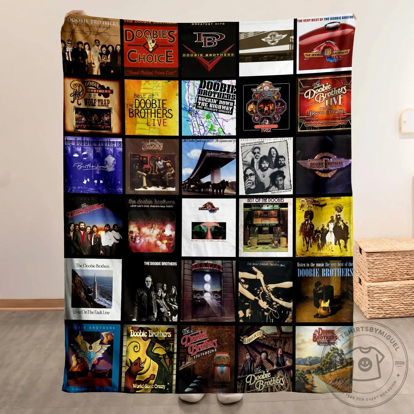 The Doobie Brothers Albums Collage Music Fan Sherpa Fleece Blanket 7 The Doobie Brothers Albums Collage Music Fan Sherpa Fleece Blanket