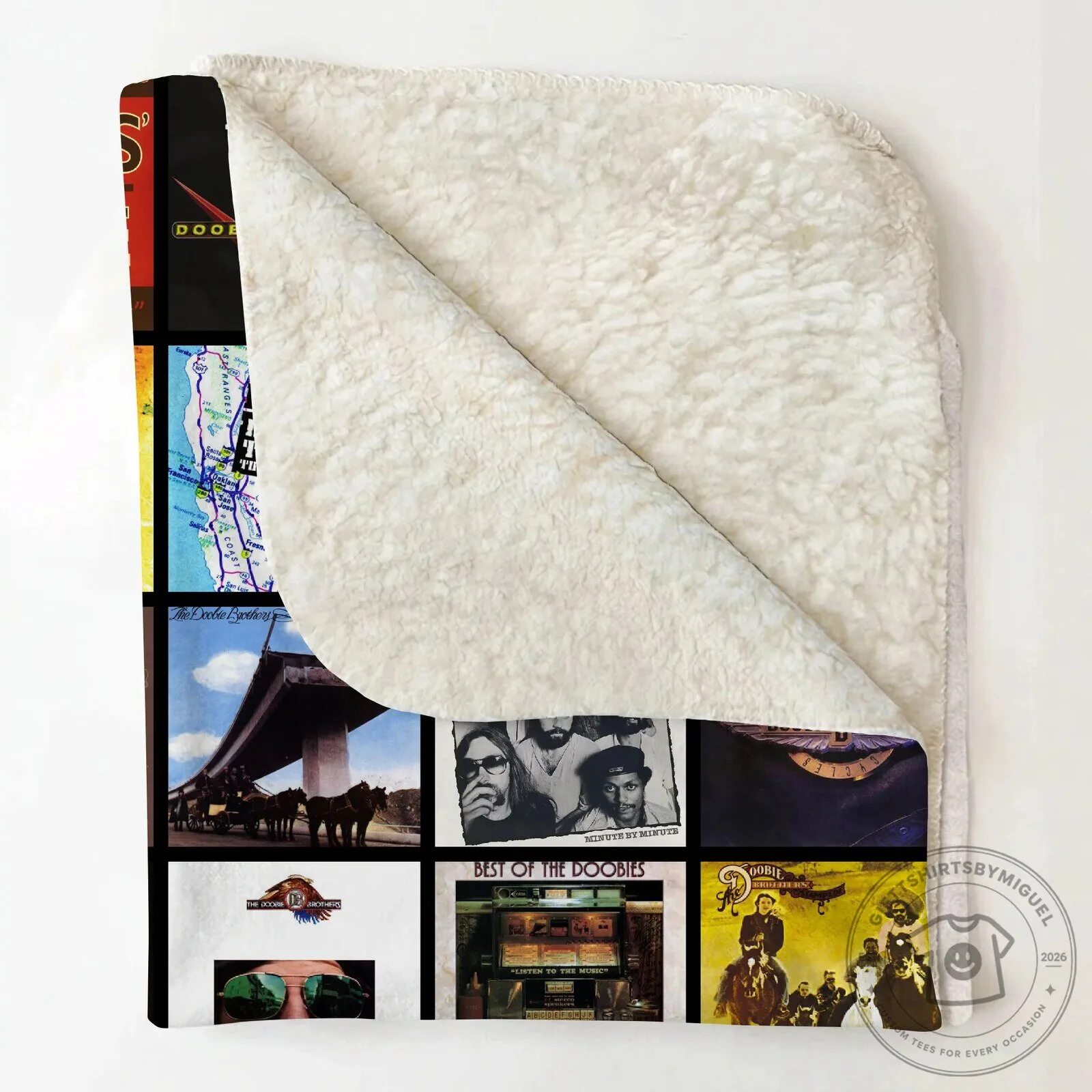 The Doobie Brothers Albums Collage Music Fan Sherpa Fleece Blanket 9 The Doobie Brothers Albums Collage Music Fan Sherpa Fleece Blanket