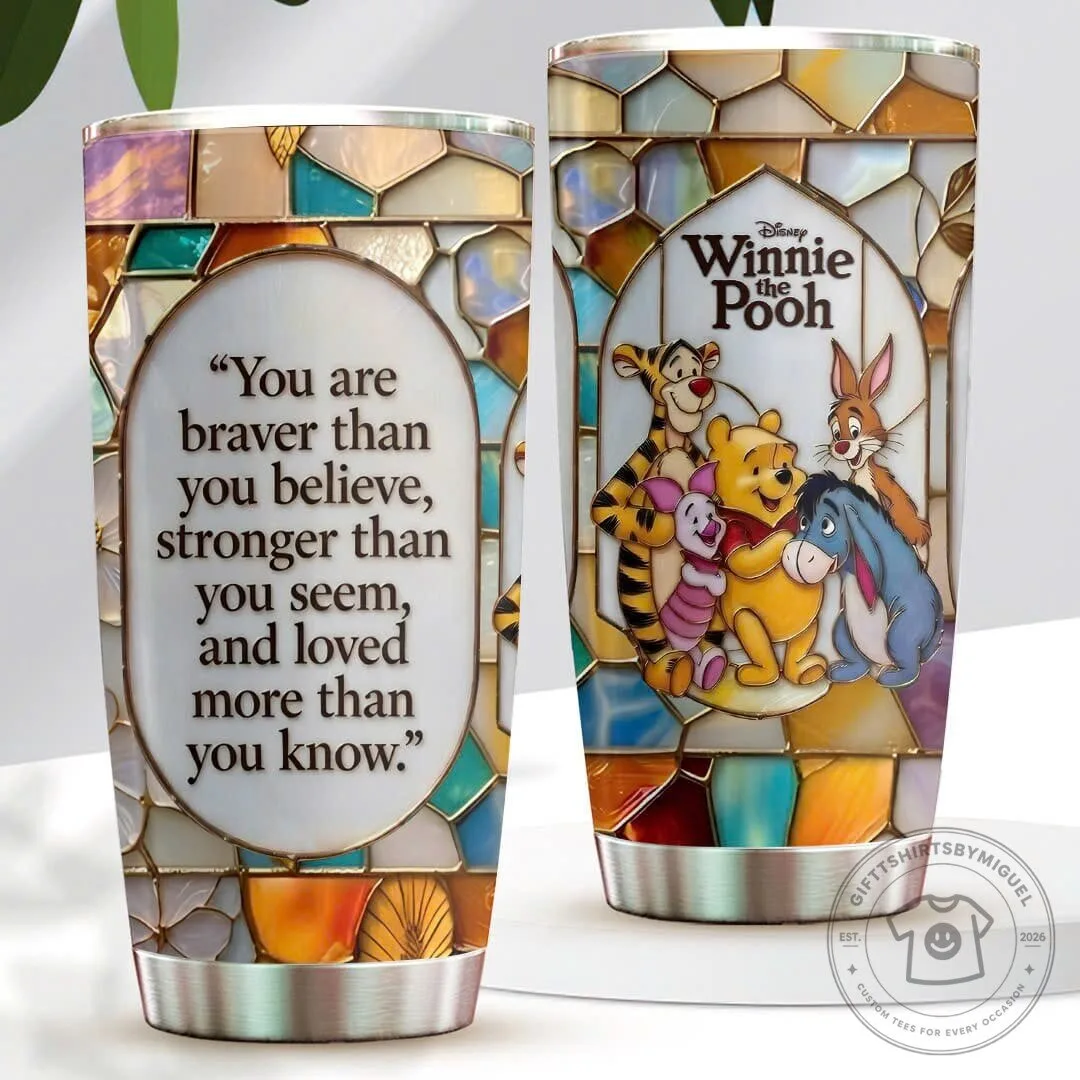 Winnie the Pooh 100th Anniversary Stained Glass Personalized Tumbler 6 Winnie the Pooh 100th Anniversary Stained Glass Personalized Tumbler