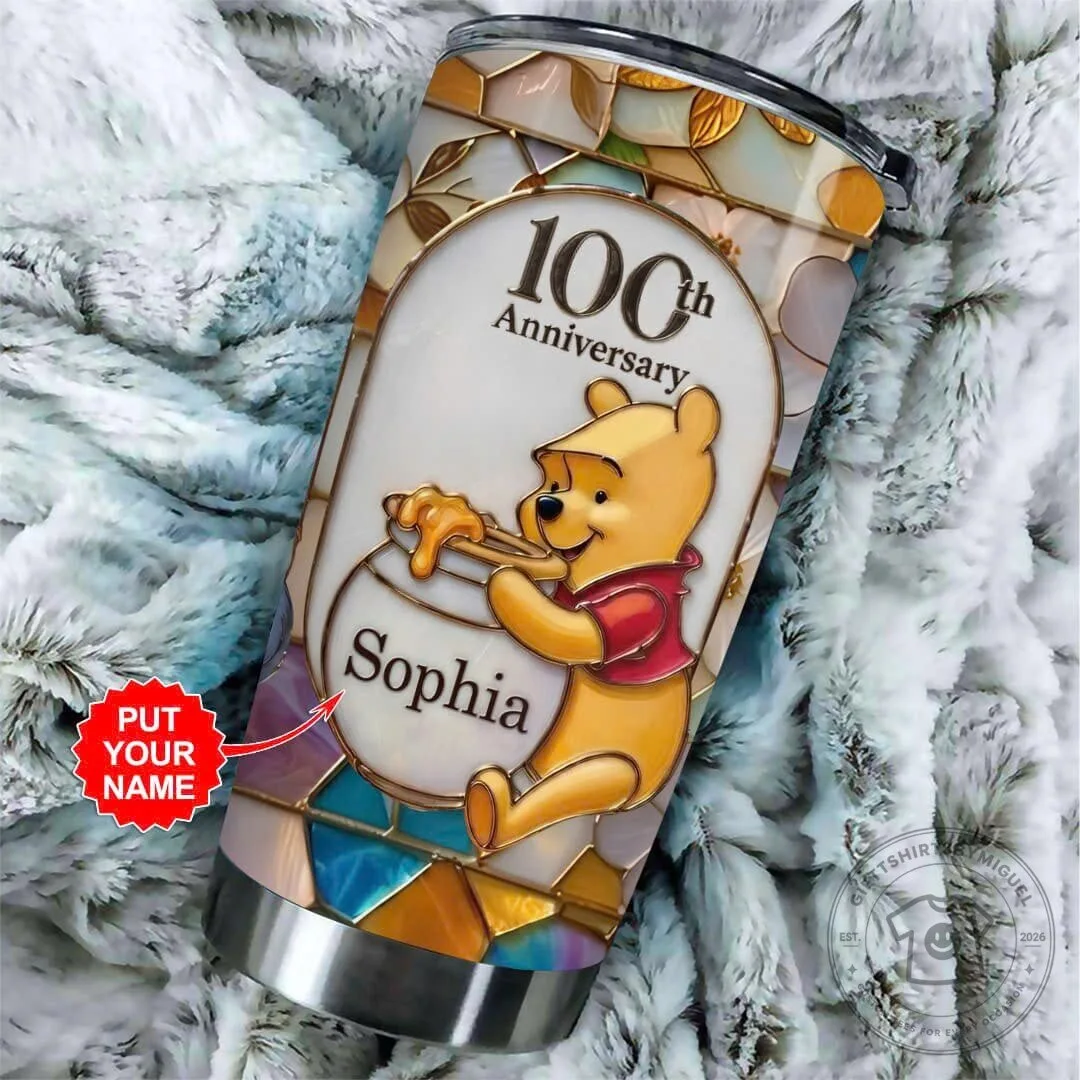Winnie the Pooh 100th Anniversary Stained Glass Personalized Tumbler 7 Winnie the Pooh 100th Anniversary Stained Glass Personalized Tumbler