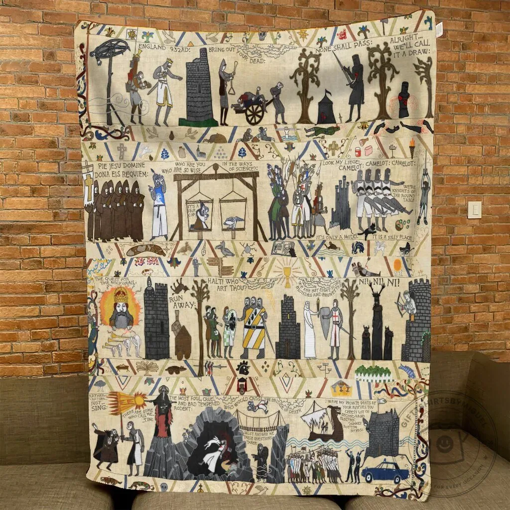 Monty Python And The Holy Grail Bayeux Tapestry Sherpa Blanket