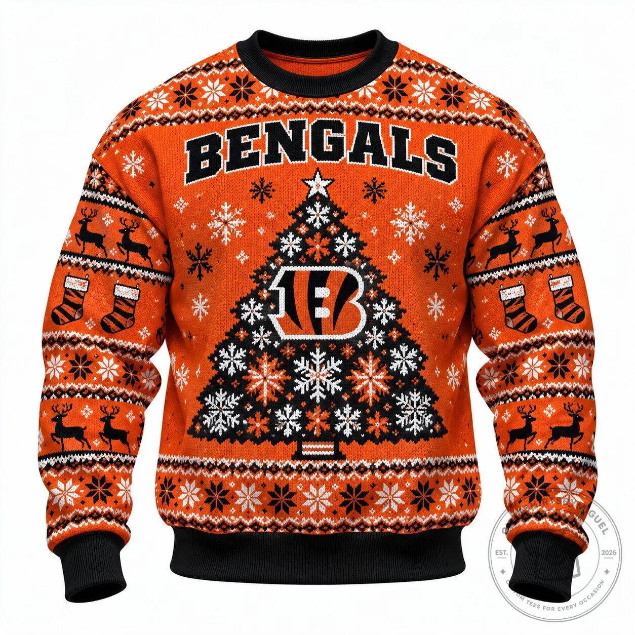 Ugly Christmas Crewneck Sweatshirt for the Cincinnati Bengals Fans