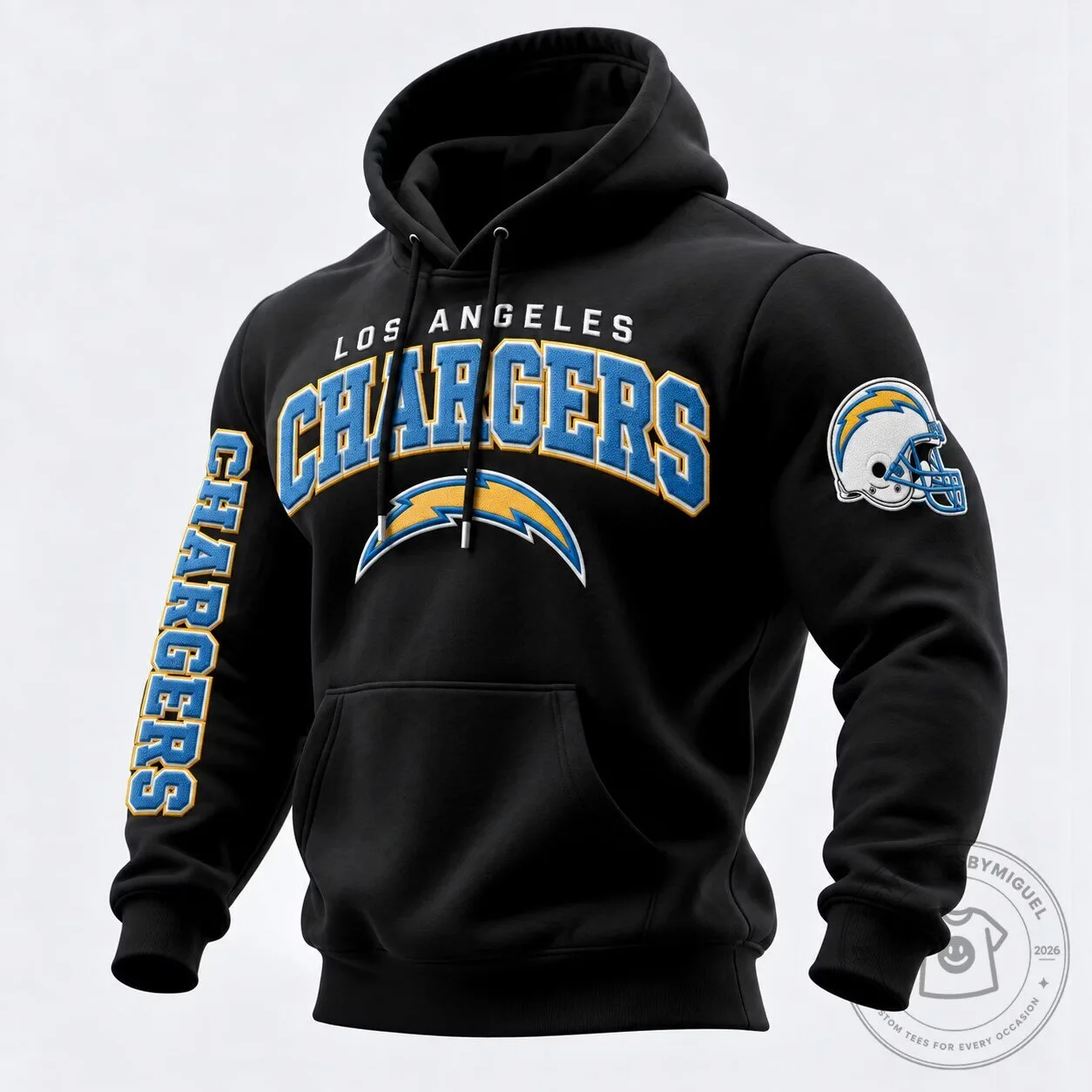 Los Angeles Chargers Football Team Logo Black Fan Hoodie