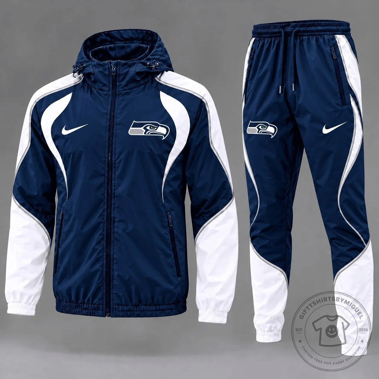 Seattle Seahawks Nike Logo Track Jacket and Jogger Pants Set