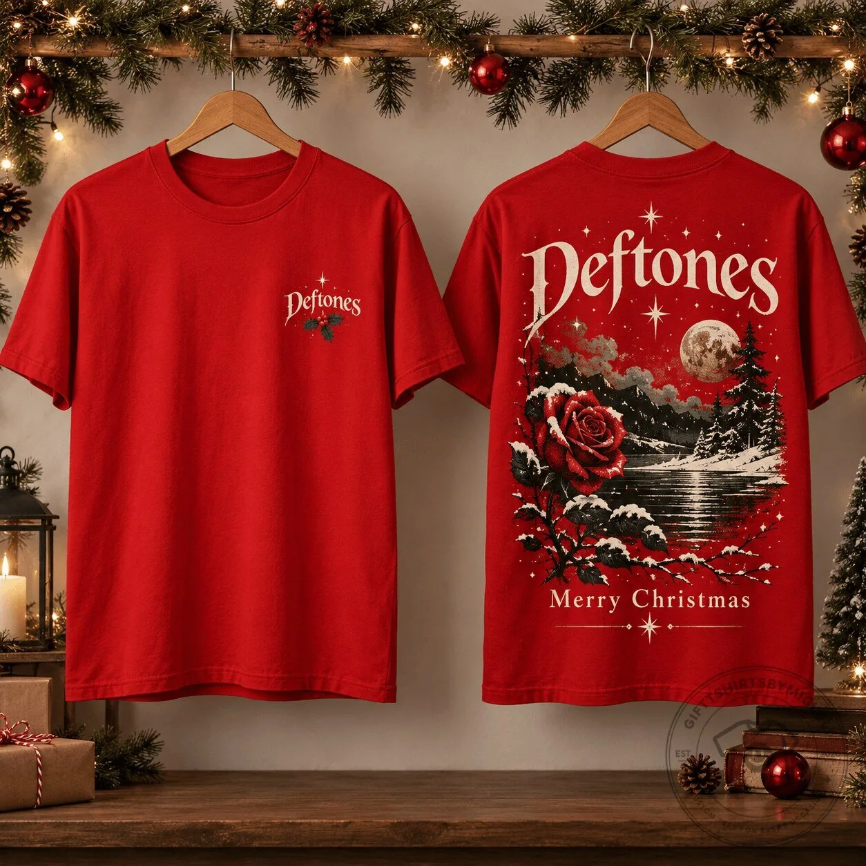 Deftones Christmas Rose Winter Wonderland Holiday T-Shirt