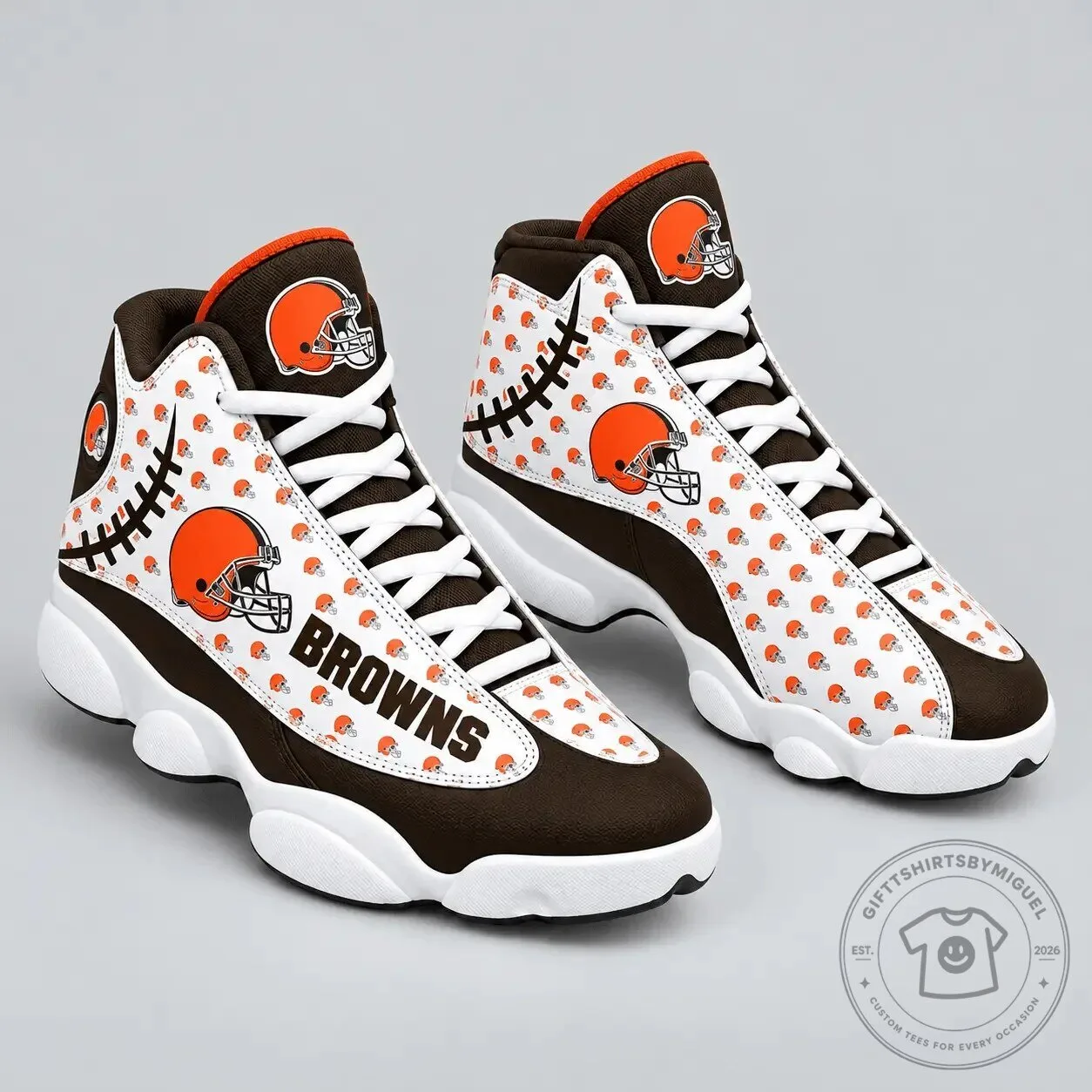 Cleveland Browns Football Team Pattern High Top Sneakers