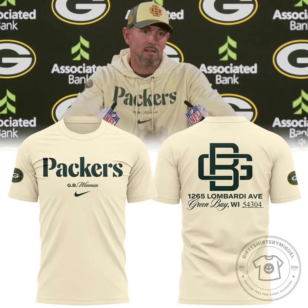 Green Bay Packers Matt LaFleur Cream Football Team T-Shirt