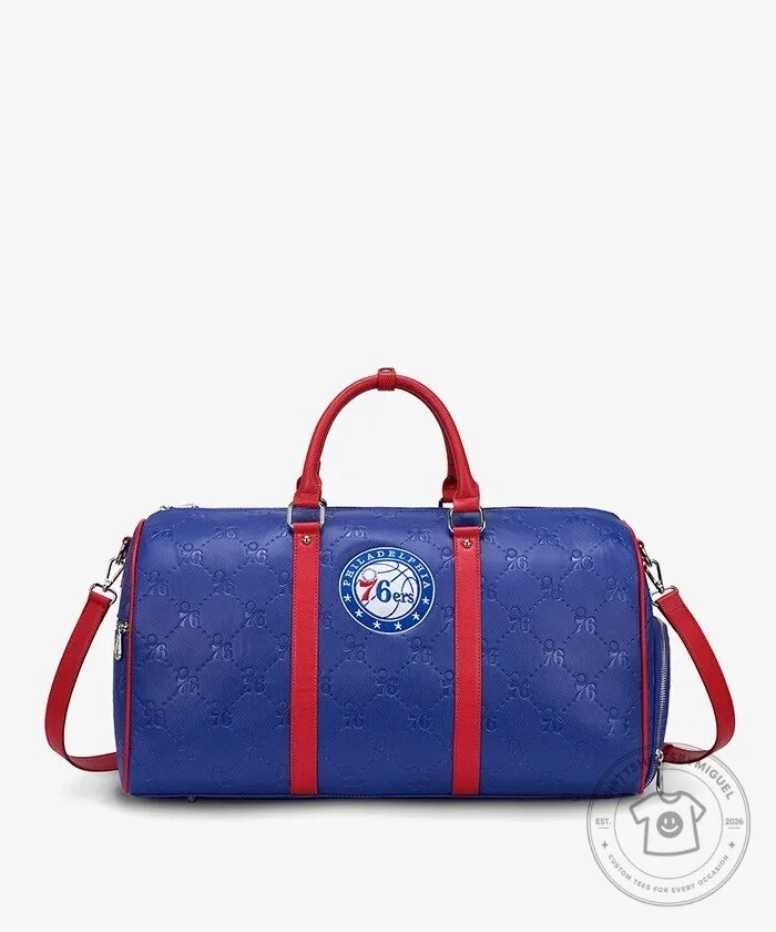 Philadelphia 76ers NBA Basketball Team Logo Blue and Red Duffel Bag